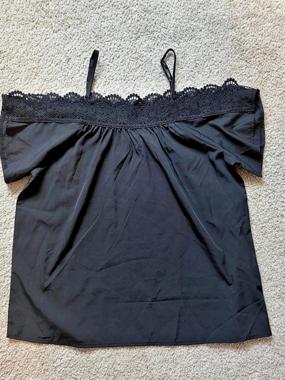 Black Lace-Trim Camisole Like New